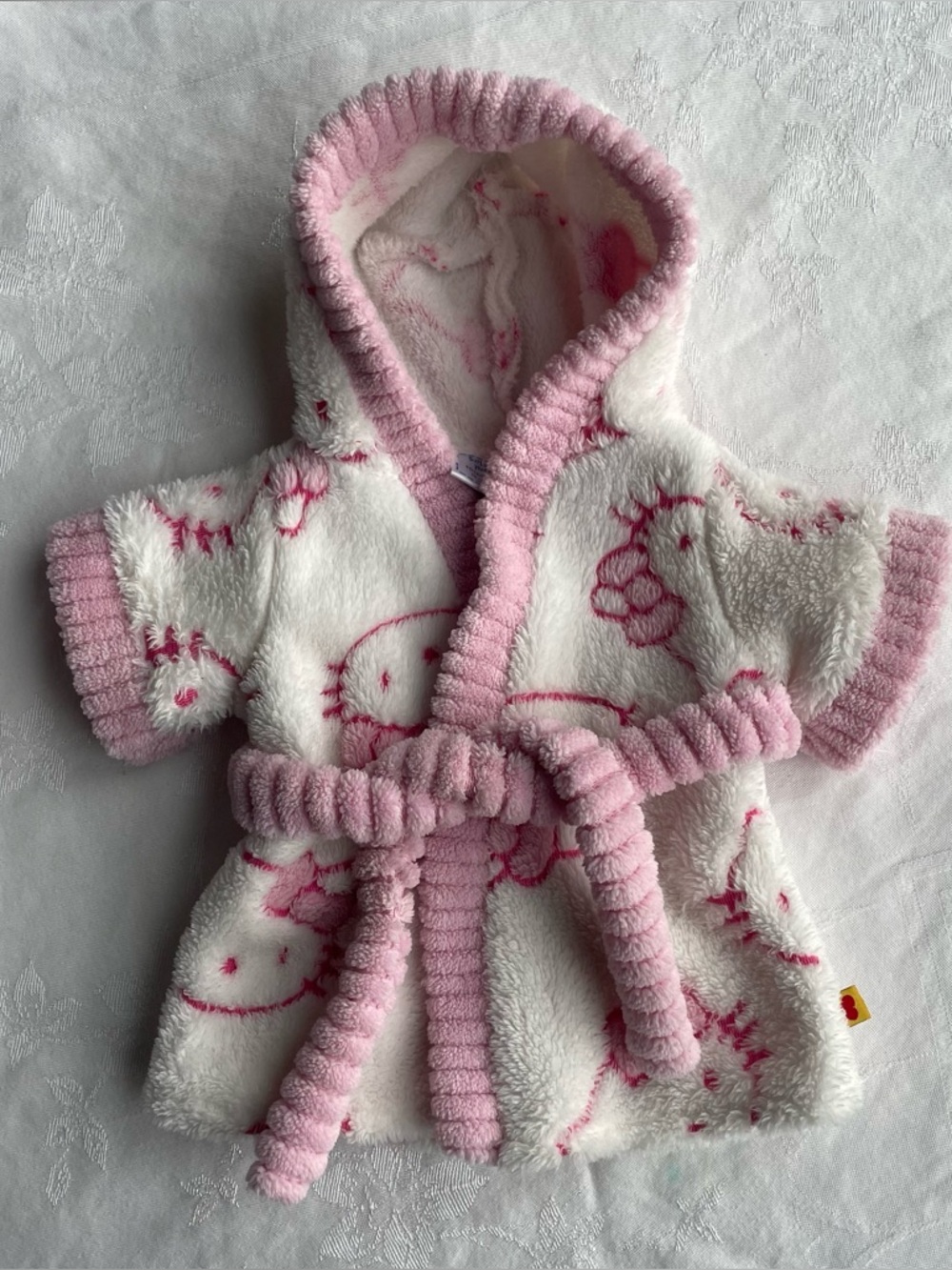 Build A Bear BAB Hello Kitty Bathrobe Robe Fleece Pink White with Belt 2012